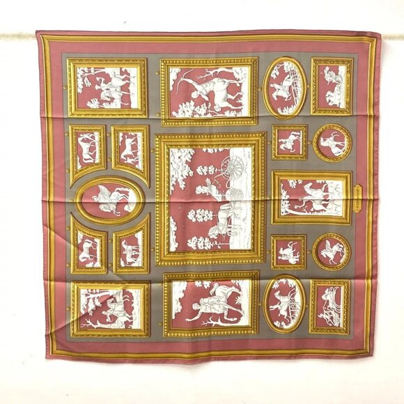 HERMES WEDGWOOD Carre90 Scarf silk pink - Picture 7 of 9